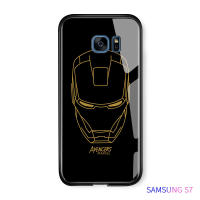 UCUCเคสมือถือ เคสโทรศัพท์ เคส Samsung S7แบนSamsung Galaxy S7กรณีMarvel Superheroไอรอนแมนกัปตันอเมริกากันกระแทกกระจกเทมเปอร์เคสหลังฝาปิดซิลิโคนนุ่มEdgeปลอก