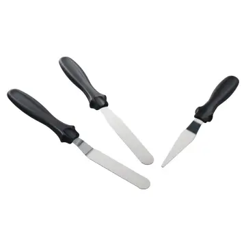 Angled Icing Spatula Set of 3, 6 8 10 inch Blade Stainless Steel Offset  Spatula for Cake Decorating, Cake Spatula Icing Smoother Frosting Spatula  for Cakes Frosting, Cake Decorating Kit, Black 