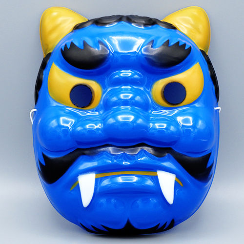 ไดโซ-หน้ากากญี่ปุ่นรูปยักษ์สีน้ำเงินขนาด17x20x7ซม