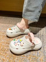⊙✐ Hole shoes womens thick bottom non-slip 2023 new Baotou half slippers womens outerwear comfortable soft bottom beach sandals and slippers
