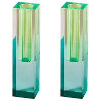 2X Modern Rainbow Color Bud Vase Tabletop Glass Vases Luxury Decorative Acrylic Crystal Nordic Room Decoration Green