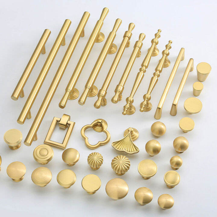 EmmAmy Gold Furniture Handle Brass Knobs European T Bar Handles Drawer