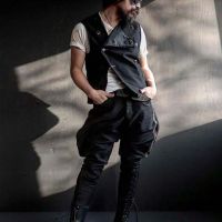 YUTUMM Homemade 40s Jodhpur Pants Metal Button Chino Black Retro Cargo Pants