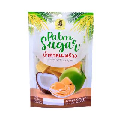 น้ำตาลมะพร้าวชนิดก้อน ตราซอสามสาย Palm Sugar  200 g FIDDLE BRAND