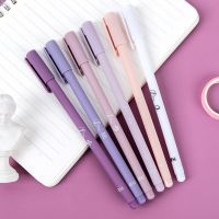 6pcs/Set Creative Cute Morandi Simple Small Fresh Gel Pen Fresh Color Quick Drying Cap Neutral Pen Journal Supplies Stationery