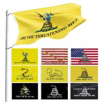 Dont Tread On Me Flag 90 x 150cm 3 x 5ft Custom Banner Metal Holes Grommets USA  Power Points  Switches Savers