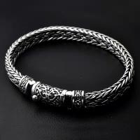 RD Silver Color Seiko Men Bracelet Creative Pure Woven Retro Trend Transfer Personality Thick Domineering Curved Buckle Jewelry Charms and Charm Brace