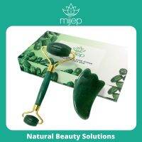 Jade Face Roller and Gua Sha - ลูกกลิ้งหินโรสควอตซ์นวดหน้า เครื่องมือความงามจากหินแท้ 100% สำหรับการนวดหน้า