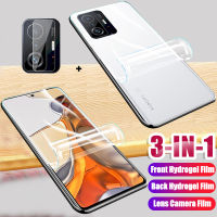 3in1 + Hydrogel ฟิล์มกระจกนิรภัย + กล้องเลนส์ Protector Xiaomi11t 11Tpro Mi11t ครอบคลุมเต็มหน้าจอป้องกันฟิล์มสำหรับ Xiaomi Mi 11T 11T Pro 2021