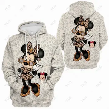 New Fall Women's Baseball Jacket Harajuku Casual Disney Brand Minnie Mouse  Anime Print Y2K Uniform Streetwear