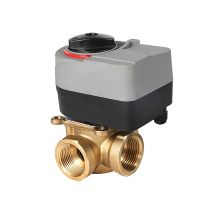 【YF】 Rotary Actuator 3 way Brass Motorized Thermostatic Water Mixing Diverting Valve