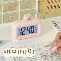 [Fast delivery] what the new students creative cartoon alarm clock lovely students dormitory silent multi-function table clock timer