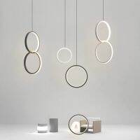 Modern LED pendant lights minimalist restaurant coffee barliving roombedside pendant lamp background wall long line hang lamp