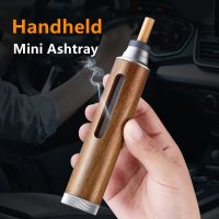 hot【DT】 Ashtray Car Ashtrays Cigarettes Cover Handheld Wood Holder Working Driveing