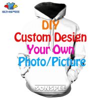 3D HOODIE-  2023 new design- SONSPEE 3D Print DIY Custom Design Dropship Own Picture Printed Sweatshirt Women Mens Casual Streetwear Hip Hop Hoodies Tops