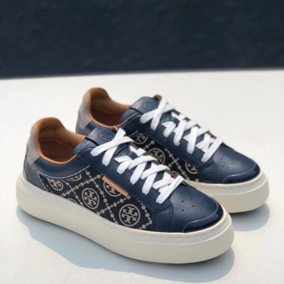 2023 new Tory Burch T Monogram Ladybug Court Two Colors Lace-up Sneakers