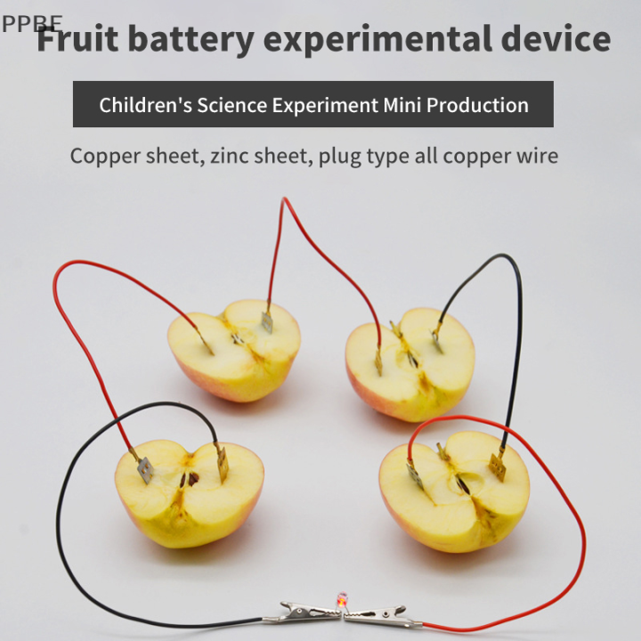 ppbe-ของเล่นเพื่อการศึกษาสำหรับเด็กการทดลองวิทยาศาสตร์ไฟฟ้าแบบปลั๊กใส่มันฝรั่งผลไม้ผลิตพลังงานชีววิทยา