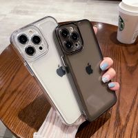 เคสใสกันกระแทกสุดหรูสำหรับ iPhone 14,13,11,12 Pro X XR XS Max 7 8 Plus SE 3ป้องกันเลนส์กล้องซองนุ่มใส