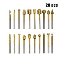 HH-DDPJ20pcs Rotary Bit Burrs Set Hss Tungsten Carbide Wood Milling Burrs With 1/8鈥欌€?mm Shank For Diy Woodworking Carving Engraving