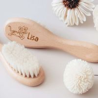 ❈☇ Custom Name Baby Hair Brush Personalized Toddler HairBrush Cute Animal Engraved Wood Brush Boys Girls Keepsake Baby Shower Gift