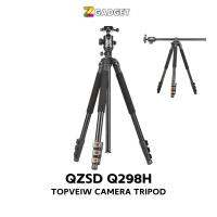 Qzsd Q298H tripod camara ขาตั้งกล้อง ขนาดกะทัดรัด ปรับสูง-ต่ำได้ วัสดุเป็น Aluminum alloy แข็งแรงทนทานน้ำหนักเบา