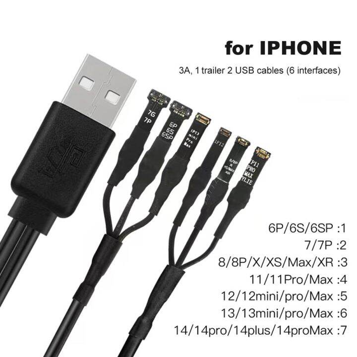 1ชิ้นสายไฟ3a-1to-2สาย-usb-6อินเตอร์เฟซสำหรับ-iphone-6p-7g-7p-8g-8g-x-xs-xsm-xr-11-12-13-14-pro-max-mini-plus