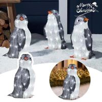 Christmas Garden Decoration Light Acrylic LED Lamp Novelty Penguin Light Atmosphere Lamp 2023 New Year 39;s Eve Party Decor