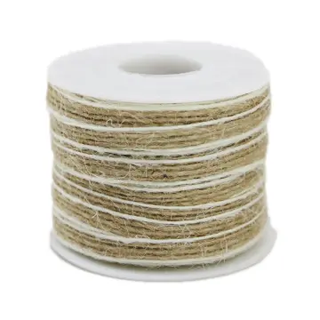10m Natural Jute Burlap Hessian Lace Ribbon Roll With White Laces
