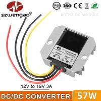 Szwengao ตัวแปลงแหล่งจ่ายไฟเครื่องเพิ่มแรงดัน12V ถึง19V 3A 57W DC-DC เพิ่มการควบคุมการก้าวขึ้นสำหรับรถยนต์แล็ปท็อป