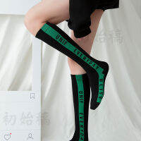 【cw】 Calf Socks Trendy Black Spring and Autumn Medium Thick Socks Womens Mid Tube Stockings Long Tube Japanese and Korean Style Knee-Length Long Socks Half High Tube ！