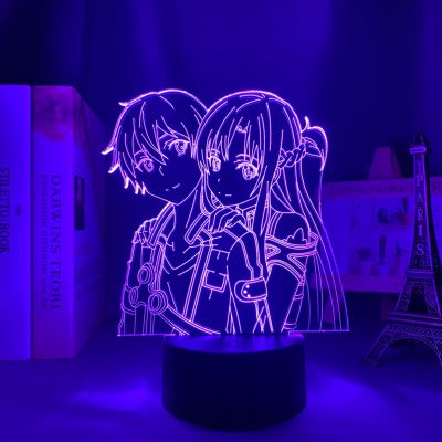 Anime 3d Lamp Sword Art Online Figure for Bedroom Decor Nightlight Birthday Gift Drop Shipping Room Led Night Light Manga SAO Night Lights