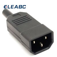 ◕⊕ 1pcs New Wholesale Price 10A 250V Black IEC C13 Male Plug Rewirable Power Connector 3 pin ac Socket