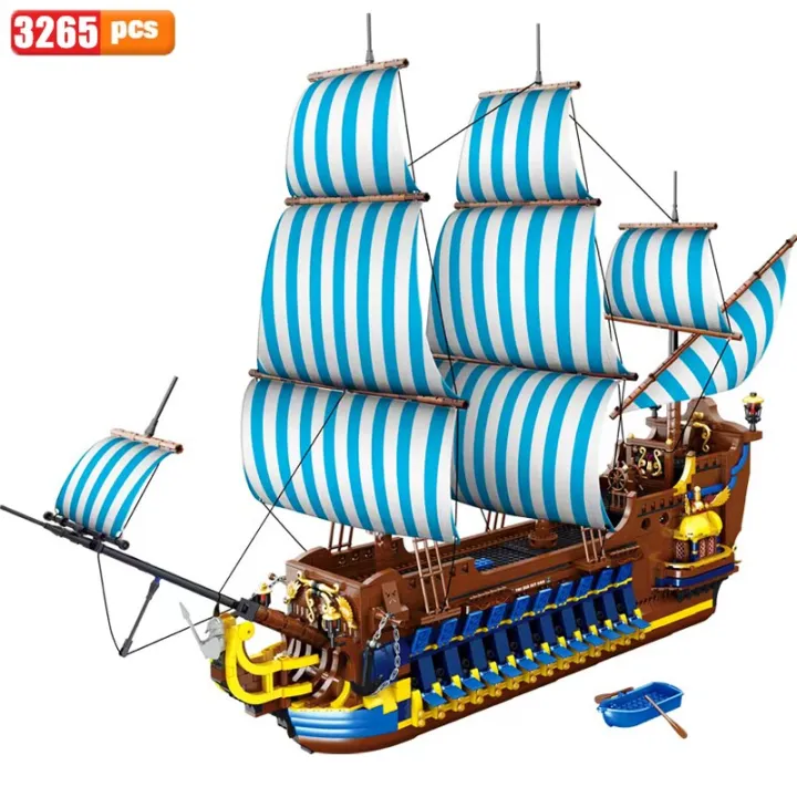 Idea Pirate Ship Building Blocks Creative Queen Annes Revenge Boat ...