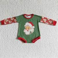 Christmas Santa Newborn Bubble Baby Boy Green Romper Children Plaid Long Sleeve Jumpsuit Kid Toddler One-Piece Unisex Clothes