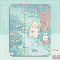 เคสไอแพด2018 9.7 2019ถึง2021 10.2 2022 10.9โปร11นิ้วพับสามทบลายการ์ตูนน่ารักเคสสำหรับไอแพดแอร์4 5 10.9มินิ6