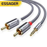 【CW】 Essager RCA Cable HiFi Stereo 2RCA to 3.5mm Audio AUX Jack 3.5 Y Splitter for Amplifiers Home Theater