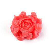 5pc Synthetic Coral Pendants Dyed Flower Tomato 20x23~25x12mm Hole: 1.2mm