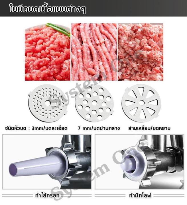 รุ่นใหม่ล่าสุด-เครื่องปั่นบด-stainless-steel-meat-grinder-เครื่องบดสับ-ผสมอาหาร-ทำไส้กรอก-เครื่องผสมอาหาร-เครื่องบดอาหาร-เครื่องบดหมู-เครื่องบดเนื้อ-เครื่องบดยา-เครื่องปั่นบด