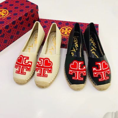 2023 new Tory Burch Love double T Logo Soft leather Fisherman shoes casual flats
