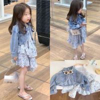 CUTE BABY?พร้อมส่ง?ชุดเซ็ทสองชิ้น เสื้อแจ๊คเก็ต+เดรส ชุดเดรสเด็กผู้หญิง(686)