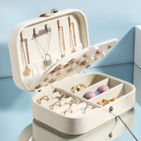 Travel PU Leather Velvet Storage Jewelry Box Portable Stud Earring Necklace Ring Storage Box Jewelry Organizer