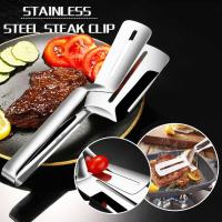 Stainless Steel Food Clip Kitchen Gadgets Multifunctional Grilled Fish Food Clip Clip For Cooking D5H9