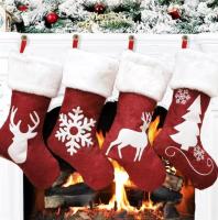 46cm Christmas Stocking Hanging Socks Xmas Rustic Personalized Stocking Christmas Snowflake Decorations Family Party Holiday Socks Tights