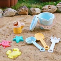 9Pcs/Set Kid Beach Toys Thickened Shovel Spoon Hand-eye Coordination Sand Digging Tools with Bucket Beach Toys Gift