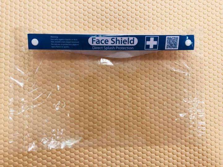 face-shield-หน้ากากพลาสติก-สวมใส่เพื่อป้องกันละอองฝอยน้ำลายหรือสารคัดหลั่ง