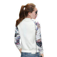 2017 Women Jacket Brand Tops Flower Print Girl Plus Size Casual baseball Sweatshirt Button Thin Bomber Long Sleeves Coat Jackets