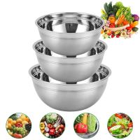 Stainless Steel Mixing Bowls Non-Slip Nesting Whisking Salad Bowls Set Mixing Bowls For Cooking Baking Storage