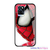 UCUC เคสโทรศัพท์เคสสำหรับ Infinix Note 10 Pro NFC ปลอก Marvel UCUC เคสโทรศัพท์สำหรับชายปลอกสไปเดอร์แมนสไปเดอร์-Man Far From Home กันกระแทก Soft Edge กระจกเทมเปอร์ฝาหลังปลอก