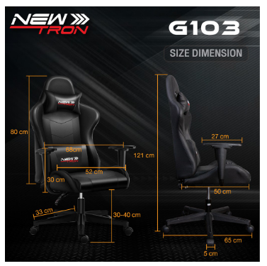 gaming-chair-newtron-103-เก้าอี้เกมมิ่ง-เก้าอี้เล่นเกม-ปรับระดับความสูงได้-สำหรับสายเกมเมอร์ตัวจริง