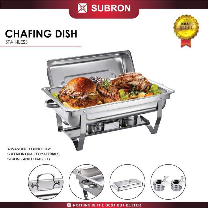 SUBRON 9L Chafing Dish Pemanas Makanan Wadah Saji Chafer Prasmanan